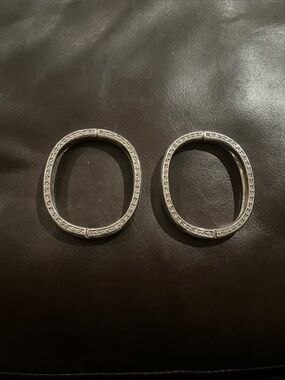 Brighton Silver Tone Hinged Bangle Bracelet Scroll Design